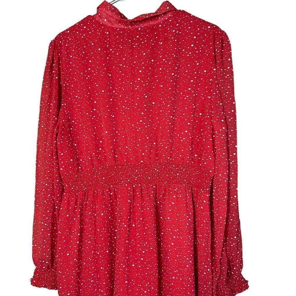 Suzanne Betro Red and Ivory Polka Dot Button Front Dress XL - Picture 8 of 12